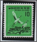 Stamps South Korea -  Gruas d' Cresta roja