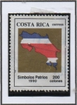 Sellos de America - Costa Rica -  Bandera y Mapa