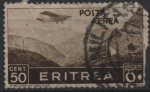 Stamps Eritrea -  Aviones sobre montañas Pass