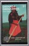 Stamps Grenada -  FAO 50 Aniv.: Trabajadora d' Campo