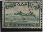 Stamps Greece -  Puente y fuerte de Corfú