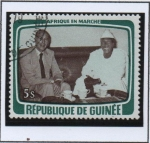 Stamps Guinea -  Visita d' Pres. Valery Giscard : en Conferencia