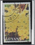 Stamps Guyana -  Orquídeas: Dendrobium densiflorum