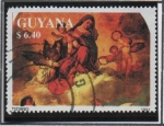 Stamps Guyana -  Señora y niño y Angeles