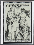 Stamps Guyana -  Sata Ana con María y El Niño