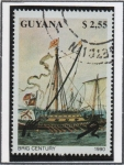 Stamps Guyana -  Barcos: Brig Centuri