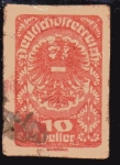 Sellos de Europa - Austria -  1919 Escudo, variedad sin dentar