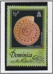 Stamps Dominica -  Conchas d' Mar: Reloj d' Sol Común