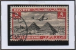 Sellos de Africa - Egipto -  Avión y Pirámides d' Gaza