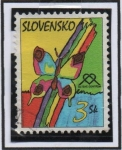 Stamps Slovakia -  Mariposa y Arco Iris