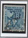 Stamps Spain -  Mapa d' America