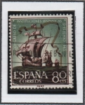 Stamps Spain -  Congreso d' Instituciones Hispánicas: Naves d' Colon