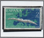 Stamps Spain -  XII Campeonatos Europeos d' Natación