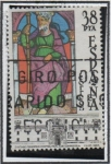 Stamps Spain -  Vidrieras Artísticas: Hospital Real d' Santiago