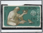 Stamps Spain -  Europa CEPT: Alegoría d' protección d' l' Naturaleza y El Medio Ambiente