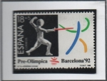 Stamps Spain -  Barcelona'92 III serie Pre-Olímpica: Esgrima