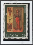 Stamps Spain -  Museo d' Naipes: Sota d' Bastos