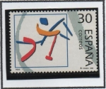 Stamps Spain -  Deportes Olímpicos d Plata: Polo