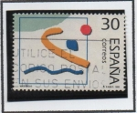 Stamps Spain -  Deportes Olímpicos d Plata: Waterpolo