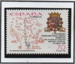 Stamps Spain -  400 Anv. d' l' fundación d' Nuevo México: Mapa, Escudo Real d' Felipe II