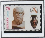 Stamps Spain -  XXX Anv. d' l' Academia Olímpica Española: Busto d' Platón