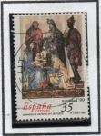 Stamps Spain -  Navidad: Adoración d' l' Reyes