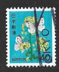 Sellos de Asia - Jap�n -  1416 - Flor de Colza y Mariposas de Col