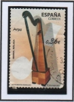 Stamps Spain -  Instrumentos Musicales:  Arpa