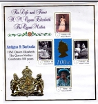 Stamps Antigua and Barbuda -  REINA ELIZABETH, REINA MADRE 100 AÑOS