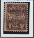 Stamps Spain -  Vistas d' l' Exposición y Escudo