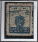 Stamps Spain -  Escudos nacional y d' l' Ciudad