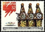 Stamps Spain -  ESPAÑA 1987 2908 Sello Nuevo Nominación Barcelona como sede Olimpica Chimeneas de la Casa Batlló Bar