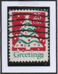 Stamps United States -  Arbol d' Navidad