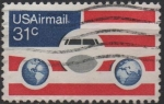 Stamps United States -  Avión Globos y Banderas