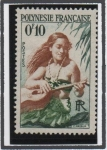 Stamps France -  Mujer con guitarra en la Playa