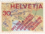 Stamps Switzerland -  Mapa e Inscripción