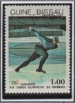 Sellos de Africa - Guinea Bissau -  Juegos d' Invierno, Sarajevo, Patinaje d' velocidad