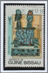 Stamps Guinea Bissau -  Patrimonio Mundial Esculturas d' Madera, Trono d' perla Camerún