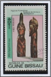 Stamps Guinea Bissau -  Patrimonio Mundial Esculturas d' Madera, Esculturas funerarias Madagascar