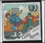 Stamps Guinea Bissau -  Año internacional d' l' Juventud, Monopatin