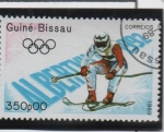 Stamps Guinea Bissau -  Juegos d' invierno d' Albertville,  Esquí