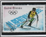 Stamps Guinea Bissau -  Juegos d' invierno d' Albertville,  Esquí