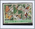 Stamps Equatorial Guinea -  Conservación d' l' Naturaleza, Mariposas, abejas y pájaros