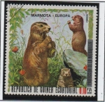 Sellos de Africa - Guinea Ecuatorial -  animales europeos. Marmota