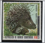 Stamps Equatorial Guinea -  animales europeos. Puerco Espin