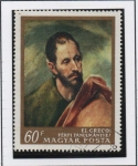 Stamps Hungary -  Cabeza d' apstol, Greco