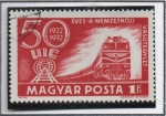 Stamps Hungary -  UIC emblema y locomotora M-62 diesel