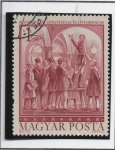 Stamps Hungary -  	Petöfi en el café Pilvas