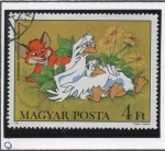 Stamps Hungary -  Escenas d' Vuk el Cub d' Fox, Vuk y unos Gansos