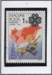 Stamps Hungary -  año mundial d' l' Comunicaciones, Satelite d' l' Tierra